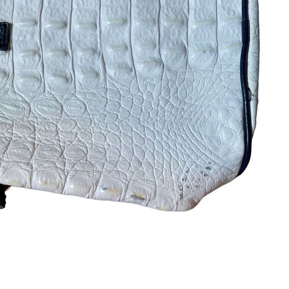 Boutique white and navy leather cross body bag - Picture 4 of 4